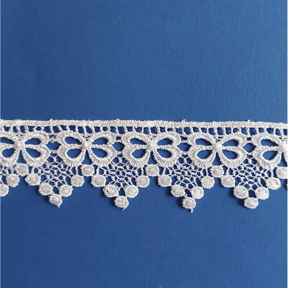 Macrame Lace Border - White Color - Width 4 cm